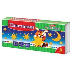 Пластилин "Ушастики", 6 цветов Hatber