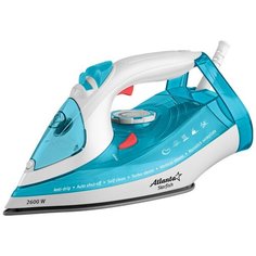 Утюг с пароувлажнением, голубой Atlanta