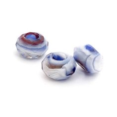 Бусины стеклянные Tesoro, 8х13,5 мм, синий, 10 штук