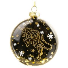 Елочное украшение из стекла "Медальон - Созвездие Тельца" 2,5*8,5*8см, 304425 Феникс Present