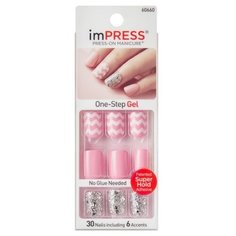 Твердый лак "Kiss Broadway. Импресс Маникюр "Элегантный нюд/ Impress Manicure", длина короткая, BIPD280