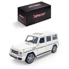 Детская инерционная металлическая машинка Serinity Toys, с открывающимися дверями, модель Mercedes-Benz G-класс, со светом и звуком, белый