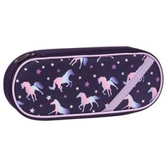 Пенал TIGER FAMILY 1 отделение, откидная планка, ткань, "Rainbow Horse", 24х11х6 см, 270241