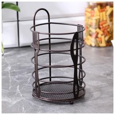 Сушилка для столовых приборов 17,5х11х11см цвет коричневый 5168826 Доляна