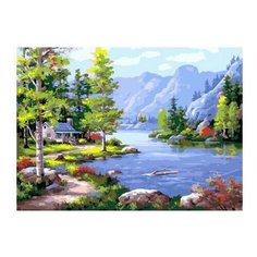 PaintBoy Картина по номерам Домик у озера 30x40 см (PKC43008)
