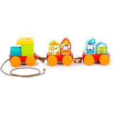 Каталка-игрушка Cubika Сказочный поезд (14002) красный