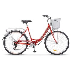 Велосипед складной Stels 26" Pilot 850 с корзиной красный LU093354