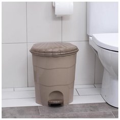 Ведро для мусора с педалью 18л, цвет латте-капучино 6579434 Violet