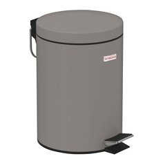 Ведро-контейнер для мусора (урна) с педалью "Classic", 12 литров, серое, матовое, металл Лайма