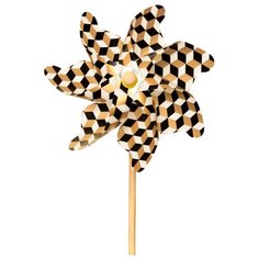 Ветрячок "Черно-золотые кубики" (55 см) ЯиГрушка