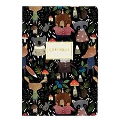 Тетрадь ЕВРО А5 40 л. BRUNO VISCONTI сшивка, клетка, Soft Touch, фольга, бежевая бумага 70 г/м2, "ЗВЕРЯТА", 7-40-105