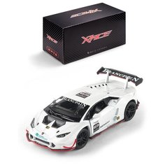 Детская инерционная металлическая машинка Serinity Toys с открывающимися дверями, модель Lamborghini Huracan LP620-2 Super Trofeo, белый