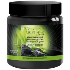 Compliment бальзам-детокс с бамбуковым углем для жирных и ослабленных волос, 500 мл