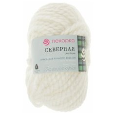 Пряжа Пехорка "Северная", 50 метров, 10 мотков по 50 грамм, цвет: 01 белый