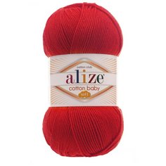 Пряжа Alize "Cotton Baby Soft", 270 метров, 5 мотков по 100 грамм, цвет: 56 красный