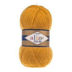 Пряжа Alize "Angora real 40", цвет: 488 темно-желтый, 480 м, 100 грамм (5 мотков) (количество товаров в комплекте: 5)
