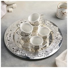 Сервиз кофейный на 6 персон "Антик" : поднос 30 см, кружка 60 мл 4461311 Сима ленд