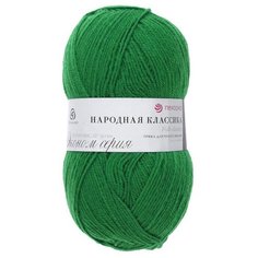 Пряжа Пехорка "Народная классика", 400 метров, 5 мотков по 100 грамм, цвет: 480 яркая зелень