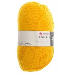 Пряжа Пехорка "Народная", 220 метров, 5 мотков по 100 грамм, цвет: 118 подсолнух