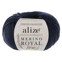 Пряжа Alize "Merino Royal Fine", 175 метров, 10 мотков по 50 грамм, цвет: 058 темно-синий
