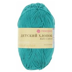 Пряжа Пехорка "Детский хлопок", 330 метров, 5 мотков по 100 грамм, цвет: 515 зелёная бирюза
