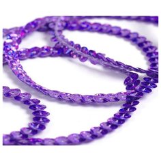 Пайетки на нитях Tesoro "Laser Bright", 6 мм, 73,12 м, цвет: 50126 пурпурный