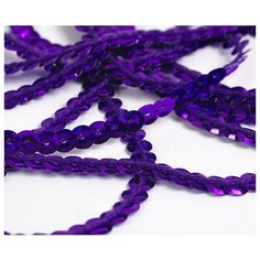 Пайетки на нитях Tesoro "Silver Base", 6 мм, цвет: фиолетовый, 73,12 м