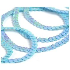 Пайетки на нитях Tesoro "Cream Colour", 6 мм, 73,12 м, цвет: 0017 голубой
