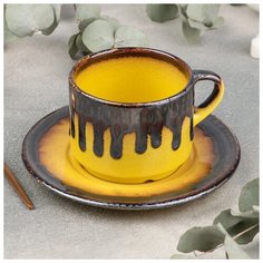 Чайная пара: чашка 200 мл с блюдцем 15,5 см, h 6,5 см "Cleopatra" 4839232 Хорекс