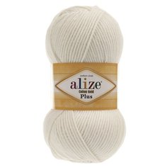 Пряжа Alize Cotton Gold Plus, 55 % хлопок, 45 % акрил, 100 г, 200 м, 5 шт., 62 молочный