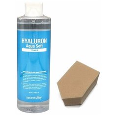 SECRET KEY HYALURON SOFT Гиалуроновый тонер, 500мл + спонж