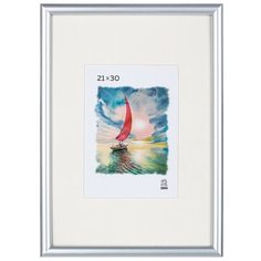 Фоторамка Zebra А4, пластиковая, серебро матовое Зебра