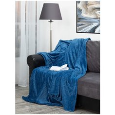 Плед TexRepublic Lux Плетенка Фланель 1,5 сп. Синий