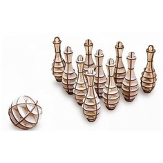 Конструктор деревянный 3D EWA Eco Wood Art "Боулинг мини"