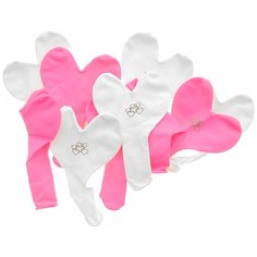 Набор воздушных шаров Action! Сердечки Нежность (10 шт.) розовый/белый