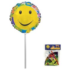 Шар фольгированный "Смайлик", на палочке, 21x34 см Action!