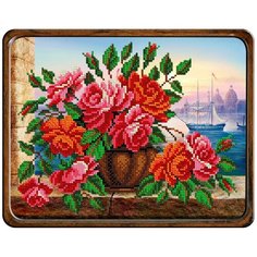 Набор для вышивания бисером "Розы в вазе", 20x26 см, арт. В-123