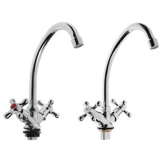 Смеситель для кухни "ЦС-СМ ЭМ901208", двухвентильный, высокий излив, хром 3120424 Центр Сантехники