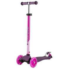 Самокат Трехколесный, со Светящимися Колесами, Фиолетовый - MSC-J082002 Maxiscoo