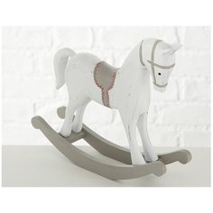 Фигурка ЛОШАДКА-КАЧАЛКА ФИЛЬКА белая, 23 см, Boltze 1017249-белая