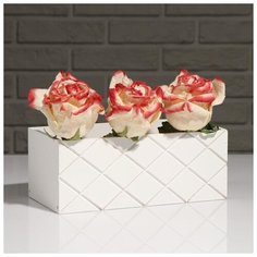 Кашпо деревянное "Эллада большая, сетка", белый, 25×12,5×10 см 5274058 Сима ленд