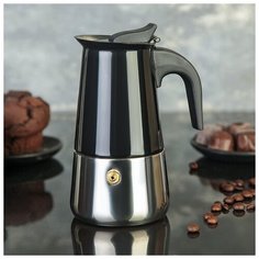 Кофеварка гейзерная "Итальяно", на 2 чашки, цвет черный 3752568 Сима ленд