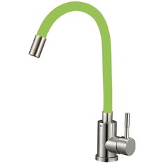 Смеситель Solone EZA4-F090GN для кухни с гибким цветным изливом (зеленый)