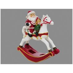 Новогодняя фигурка ПУТЕШЕСТВИЕ САНТЫ С ДЕВЧУШКОЙ, полистоун, 13 см, Boltze 2002437-девочка