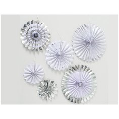 Набор бумажных украшений FIESTA, серебряный, 6 шт., Boltze 2003042-boltze