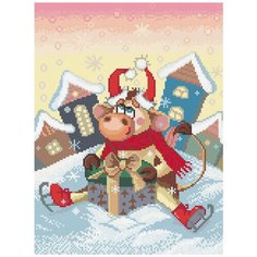 Кристальная мозаика (алмазная вышивка) "фрея" ALVK-75 "Бычок" 30 х 40 см