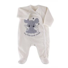 Комбинезон Наша мама, размер 62, молочный