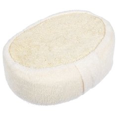 Мочалка из люфы Банные штучки, спонж мягкий с хлопком, 11x15x5 см