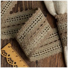 Тесьма вязаная 45мм 6656 цв.071 льняной уп.25м Ideal