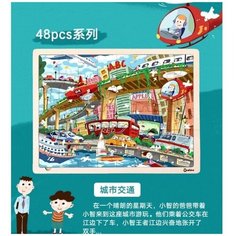 Пазл Город 40х30 см 48 деталей Shantoy Gepay HXH20021702-28 Shantou Gepai